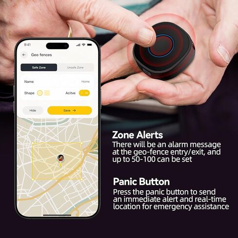 LNCOON Mini Personal GPS Tracker for Kids Elderly Dogs Backpack,Mini Portable Car GPS Tracking with Lanyard Back Clip,SOS Button Remote Search Real-Time Subscription Needed with APP for iOS Google in Saudi Arabia