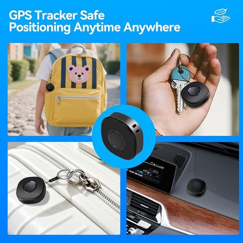 LNCOON Mini Personal GPS Tracker for Kids Elderly Dogs Backpack,Mini Portable Car GPS Tracking with Lanyard Back Clip,SOS Button Remote Search Real-Time Subscription Needed with APP for iOS Google in Saudi Arabia