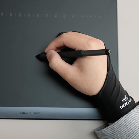 DIGIDRAW 2-Finger Artist Drawing Glove, Space Cotton Padding for Anti-Mistouch, Lightweight & Breathable Ice Silk, Extended Wrist Design, for Graphics Drawing Tablets in Saudi Arabia