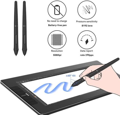 VEIKK VK1200 V2 Drawing Tablet with Screen 11.6 inch Full-Laminated Art Tablet Graphic Tablet with Screen with Tilt Function and Monitor Stand in Saudi Arabia