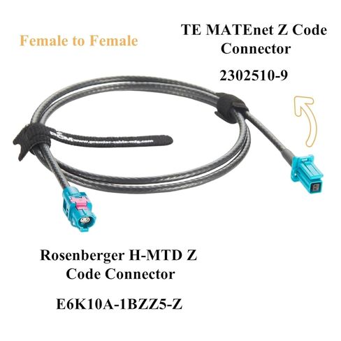 كابل إيثرنت أصلي من Rosenberger H-MTD أنثى إلى TE MATEnet أنثى للسيارات 1 جيجابت في الثانية E6K10A-1BZZ5-Z إلى 2302510-9 موصل محمي 100/1000BASE-T1 لكاميرا ADAS، ECU، شبكة IVI (1M/3.28FT) in Saudi Arabia