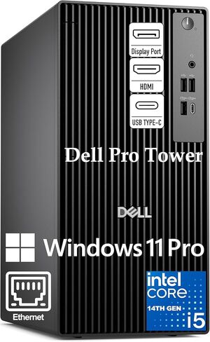 كمبيوتر سطح المكتب Dell Pro Tower Business، الجيل الرابع عشر Intel Core i5-14500 vPro (14-Core/20T)، ذاكرة وصول عشوائي DDR5 سعة 16 جيجابايت، محرك أقراص PCIe SSD سعة 512 جيجابايت، Intel UHD 770، Windows 11 Pro - لمحطة العمل الاحترافية وإنتاجية الأعمال in Kuwait