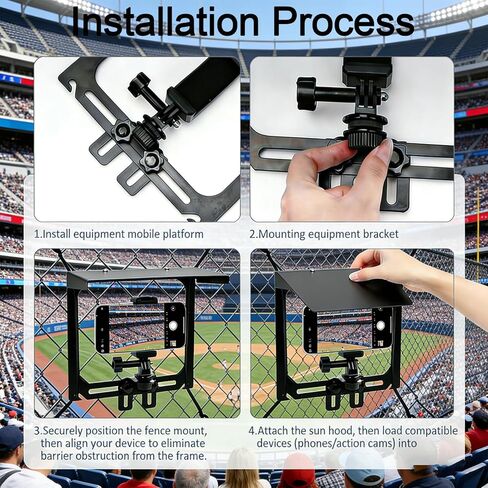 Sports Gamechanger Fence Mount - Gamechanger Streaming Mounting Kit for Fence Holder for iPhone Insta 360 & Action Cameras, Great for Recording Football, Baseball & Tennis in Saudi Arabia