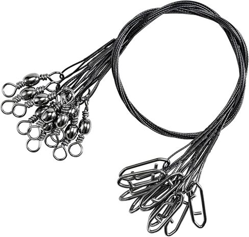 Atibin Steel Wire Fishing Leader Lure Stainless Snap Fishing Leaders Freshwater Saltwater Swivel Leader Wire Strong Black Nickel in Saudi Arabia