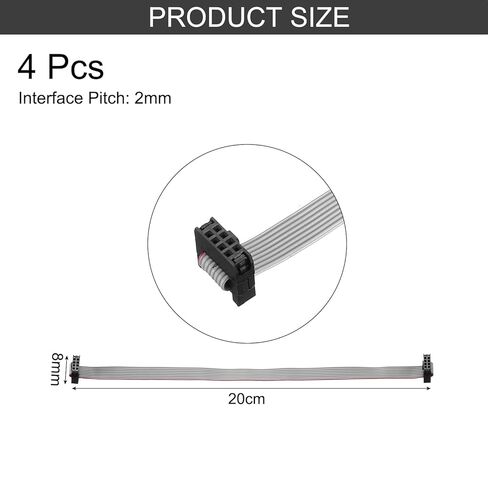 Generic 4 قطع IDC كابل الشريط المسطح، 2 مم عرض 8 مم 20 سم طول 8 دبوس FC إلى FC سلك موصل الشريط المسطح للكمبيوتر الشخصي، شاشات LED in Saudi Arabia
