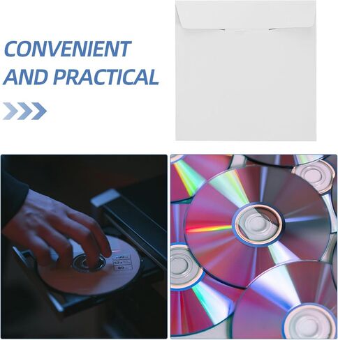 50pcs DVD Paper Sleeves and CD Cases Optical Media Storage Envelopes Lightweight Paper CD Holders Protection for and DVDs Tear Resistant Design in Saudi Arabia