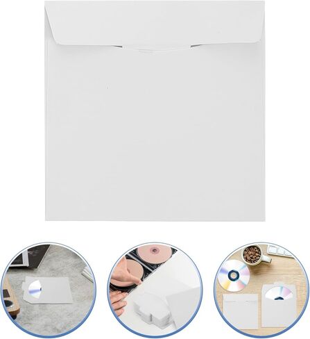 50pcs DVD Paper Sleeves and CD Cases Optical Media Storage Envelopes Lightweight Paper CD Holders Protection for and DVDs Tear Resistant Design in Saudi Arabia