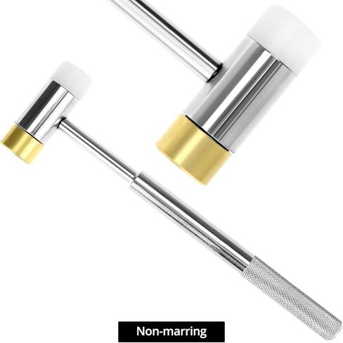 QWORK Hammer and Punch Set - Chrome Plated Steel Hammer with Nylon & Brass Heads, Assorted Brass, Steel, & Nylon Punches, Molded Plastic Storage Case in Saudi Arabia