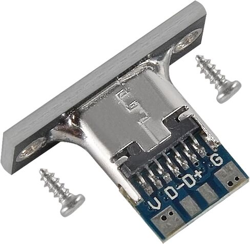AITRIP 20PCS USB 3.1 Type C Sockets 4-pin Female Connector Jacks Charging Port Forward and Reverse with Screw Mounting Plate for DIY Data Line Interface in Saudi Arabia