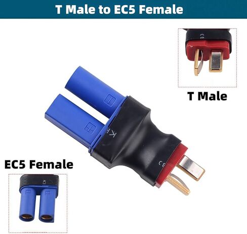 عمداء الذكور-T التوصيل إلى أنثى EC5 محول موصل 3 قطعة لبطارية ليبو RC FPV لتقوم بها بنفسك نماذج RC سيارة بدون طيار in Kuwait