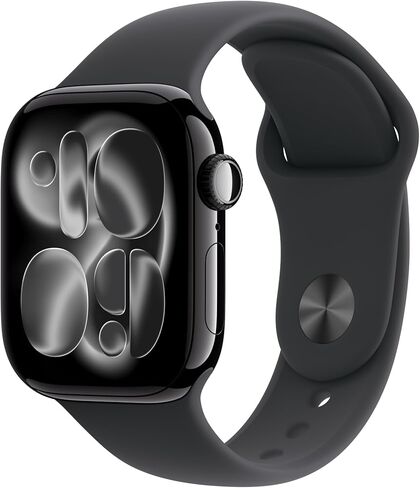 Apple Watch Series 11 [GPS 42mm] Smartwatch with Jet Black Aluminum Case with Sport Band - S/M. Sleep Score, Fitness Tracker, Health Monitoring, Always-On Display, Water Resistant (Renewed) in Saudi Arabia