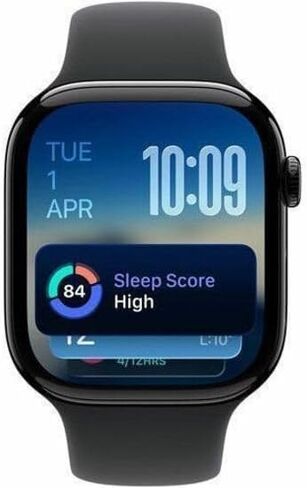 Apple Watch Series 11 [GPS 42mm] Smartwatch with Jet Black Aluminum Case with Sport Band - S/M. Sleep Score, Fitness Tracker, Health Monitoring, Always-On Display, Water Resistant (Renewed) in Saudi Arabia