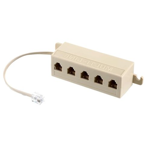 Phone Jack Splitter Five Way Phone Splitter for Landline RJ11 6P4C Telephone Splitters Male to 5 Female Outlet Ports Sockets for Telephone, Landline, Fax Ivory in Saudi Arabia