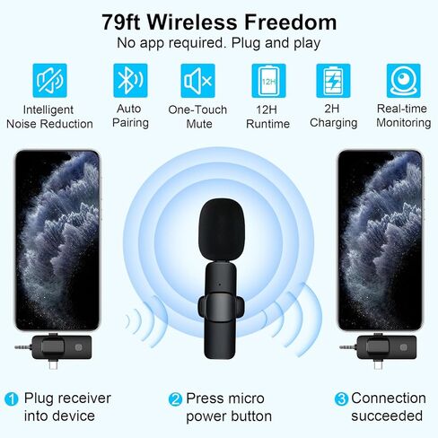 Tripod for iPhone with Light and Remote, Wireless Microphones, 71" Auto Face Tracking Phone Stand for Video Recording, Content Creator Essentials Vlogging Kit for YouTube, TikTok, Live Streaming in Saudi Arabia