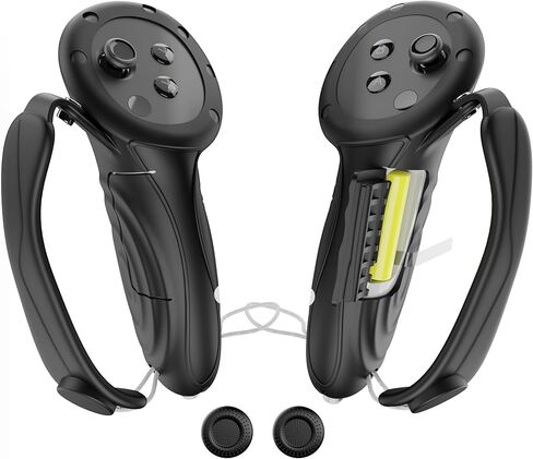 APEXINNO Extended Handle Controller Grips Cover for Quest 3S/Meta Quest 3 VR Accessories, Controller Protector Cover Skin with Adjustable Hand Straps, Battery Opening Design for Oculus Quest 3/3S in Saudi Arabia