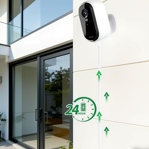 كابل شحن بطول 25 قدم متوافق مع Arlo Essential 2K، Alro Essential 2nd Gen/(الجيل الثالث)، Arlo Pro 6، Arlo Pro/Pro2، كابل شحن مسطح، كابل تمديد USB C مسطح طويل مع سلك USB صغير - 2 حزمة in Kuwait