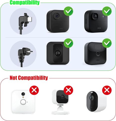 طقم كابل طاقة بطول 16.4 قدم /5 متر (مع محول)، من أجل Blink XT/XT2، خارجي 3/4/2K+، عبوتان، مادة TPE، مقاوم للطقس، يتضمن كابل محول USB-C إلى Micro USB، لا مزيد من تغييرات البطارية in Saudi Arabia