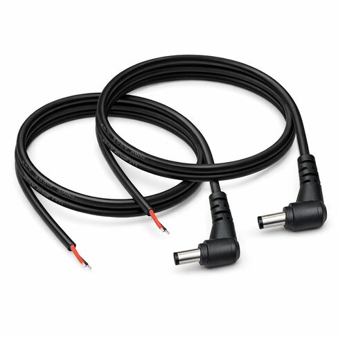 3.28ft 16AWG DC Power Pigtails Cable,5.5mm x 2.1mm Male Plug to Bare Wire 10A Heavy Duty 12V 24V DC Barrel Jack Connector Cord for CCTV,LED Strip, Solar Panel,DIY Repairs in Saudi Arabia