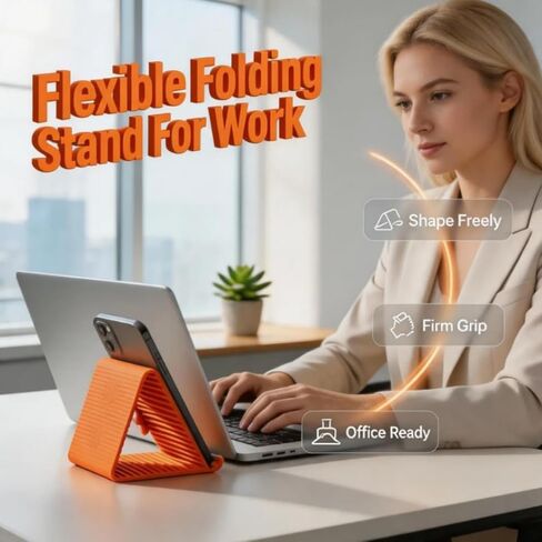 WesGen 2-Pack 2026 Upgraded Foldable Silicone Phone Stand, Adjustable Flexible Holder for Desk Bed Airplane, Non-Slip Portable Tablet Stand for Travel Office Treadmill Laptop in Saudi Arabia