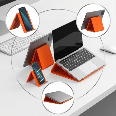 WesGen 2-Pack 2026 Upgraded Foldable Silicone Phone Stand, Adjustable Flexible Holder for Desk Bed Airplane, Non-Slip Portable Tablet Stand for Travel Office Treadmill Laptop in Saudi Arabia