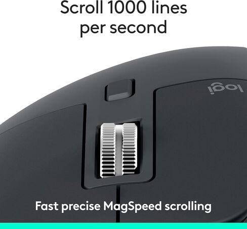 Logitech MX Master 3S Wireless Mouse, Bluetooth, 8K DPI, Quiet Clicks, Fast Scrolling, Graphite (Renewed) in Saudi Arabia