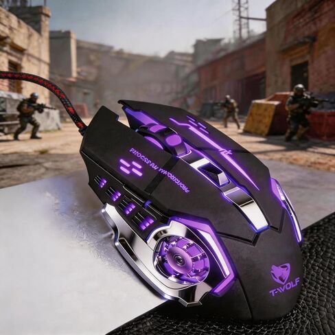 【 7 Types of RGB Lights -57 Inches Long】 Wired Professional Game RGB Light Effect Mouse - Ergonomic Design 3200 DPI - Scroll Wheel Function - Mouse Shortcut Key Editing, Realizing One Click Combo 2026 in Saudi Arabia