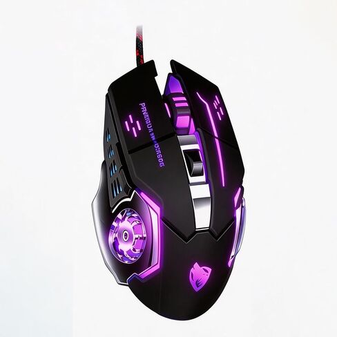 【 7 Types of RGB Lights -57 Inches Long】 Wired Professional Game RGB Light Effect Mouse - Ergonomic Design 3200 DPI - Scroll Wheel Function - Mouse Shortcut Key Editing, Realizing One Click Combo 2026 in Saudi Arabia