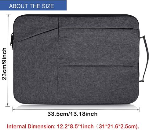حافظة كمبيوتر لوحي مقاس 12-12.4 بوصة من CAAORDKSO لجهاز Samsung Galaxy Tab 12.4 بوصة، وMicrosoft Surface Pro 12.3 بوصة، وLenovo Idea Tab Plus 12.1 بوصة، وMacBook Air 11.6 بوصة، وحقيبة حمل واقية للكمبيوتر اللوحي 12 بوصة، رمادي in Kuwait