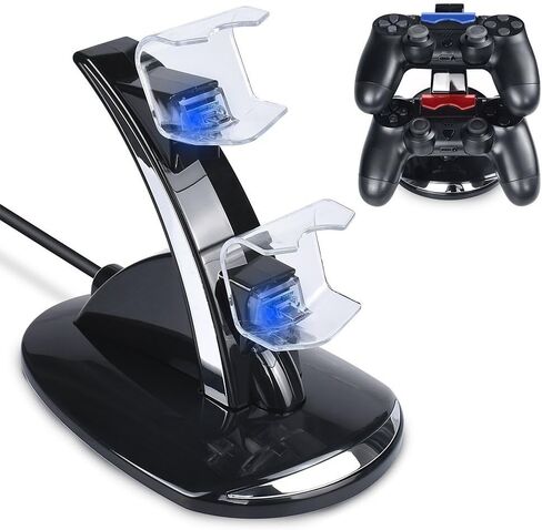 Controller Charger Dock Station for PS4, Controller Charger for PlayStation 4 - Fast Charging Station for 2 Controllers, Replacement Charging Dock for PS4 / Slim/Pro Console in Saudi Arabia