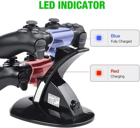 Controller Charger Dock Station for PS4, Controller Charger for PlayStation 4 - Fast Charging Station for 2 Controllers, Replacement Charging Dock for PS4 / Slim/Pro Console in Saudi Arabia