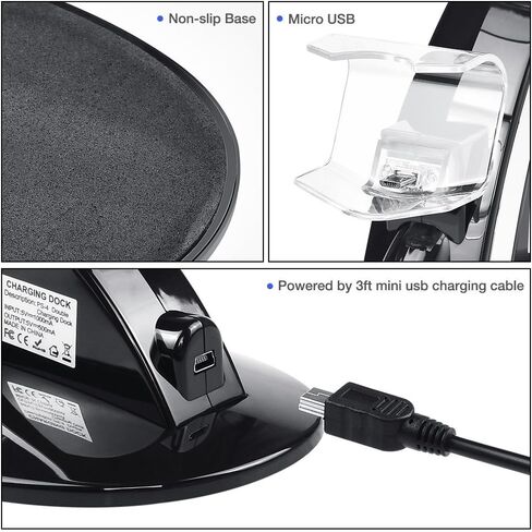 Controller Charger Dock Station for PS4, Controller Charger for PlayStation 4 - Fast Charging Station for 2 Controllers, Replacement Charging Dock for PS4 / Slim/Pro Console in Saudi Arabia