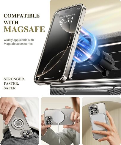 حافظة BERFY لهاتف iPhone 16 Pro، متوافقة مع MagSafe، واقي شاشة مقوى مدمج 9H وحماية الكاميرا، حافظة هاتف مطلية بالكامل مقاومة للصدمات لهاتف 16 Pro 6.3 بوصة، رمادي تيتانيوم in Kuwait