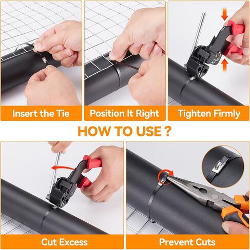 Heavy Steel Cable Tie Gun Tool Set, 2026 Upgraded Stainless Steel Cable Tie Gun with 200pcs Uv Resistant Black Metal Zip Ties Heavy Duty Outdoor Fastening & Cutting for Chain Link Fence, Exhaust Pipe in Saudi Arabia