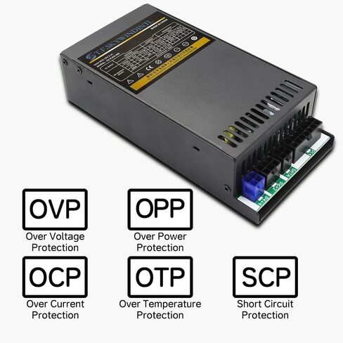 300W Power Supply Mini ITX Flex ATX PSU Full Voltage 110-240V Fully Modular Computer Power Supplies for POS IPC Server Desktop PC Fits Small Form Factor Case Black in Saudi Arabia