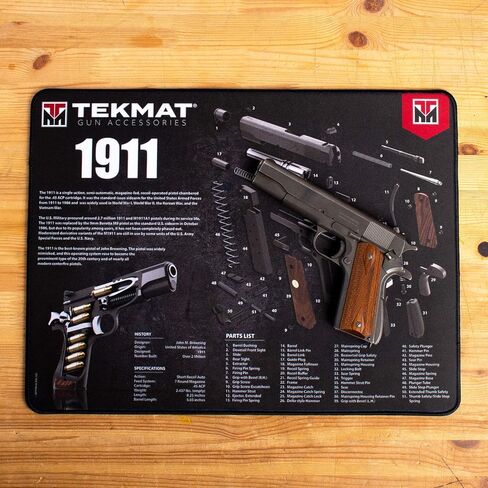 بساط تنظيف المسدس فائق الجودة ثلاثي الأبعاد من TekMat 1911، أسود، 15 بوصة × 20 بوصة in Kuwait