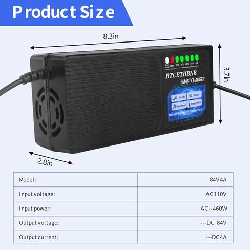 Li-ion Battery Charger Output 84V 4A Battery Charger for 72V 20S Ternary Lithium or 23S LiFePO4 Battery Pack XT60 Connector in Saudi Arabia