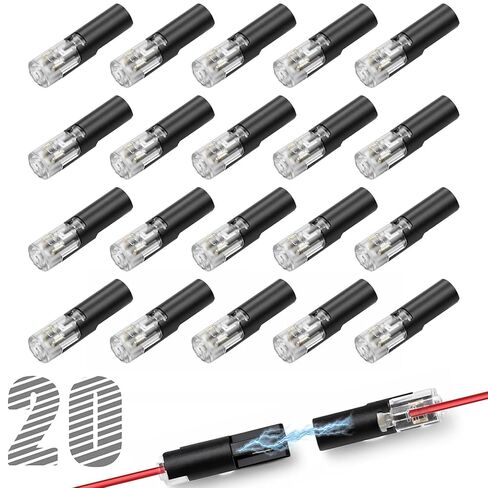 1 Pin Low Voltage Wire Connector for 16-18 AWG, Single Wire Plug-in Quick Disconnect Connector with Locking Buckle, No-Strip Solderless Splice for Automotive, LED Lights, DIY (20 Pcs) in Saudi Arabia