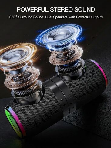 2 in 1 Magnetic Splittable Bluetooth Speaker, Portable Waterproof Split Wireless Speaker Bluetooth V5.4 with 20W Loud Stereo Sound, Wireless Pairing for Home, Outdoor or Travel in Saudi Arabia