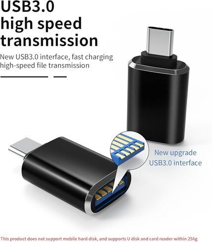 Adapter USB C to USB A 3.0 Socket Accessories (2 Pack) Type-C OTG Plug Thunderbolt Jack Mini USB Socket Accessories for Compatible for Samsung Tab S6 Lite S21 S22 Ultra MacBook Air for iPad Pro Pixel in Saudi Arabia