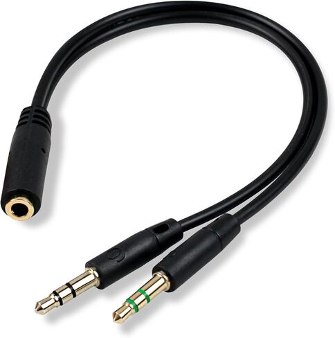 Enhanced Headphone Splitter for PC – 3.5mm Female to Dual 3.5mm Male Audio Mic Adapter Cable for Headset-to-Computer Connection in Saudi Arabia