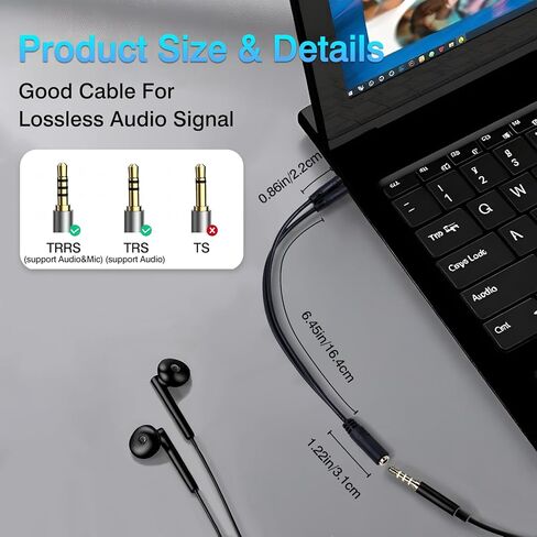 Enhanced Headphone Splitter for PC – 3.5mm Female to Dual 3.5mm Male Audio Mic Adapter Cable for Headset-to-Computer Connection in Saudi Arabia