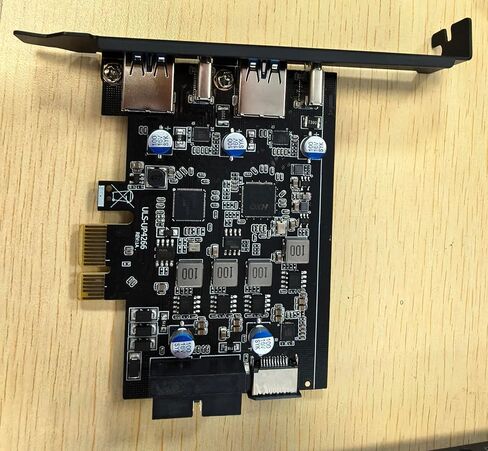 بطاقة PCIe USB 3.2 ذات 6 منافذ إلى النوع C(2)، بطاقة توسيع USB من النوع A(2) مع موصل داخلي 19 دبوس/محول اللوحة الأمامية من النوع E(A-Key)، يتضمن دعامة منخفضة الشكل in Kuwait