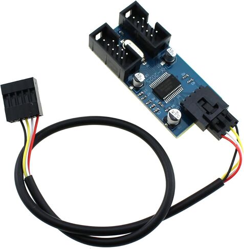 TAODAN 9 Pin USB Connector Male 1 to 4 Female Expansion Card USB 2.0 Splitter Cable Connector Electronic Components Suitable for Motherboard in Saudi Arabia