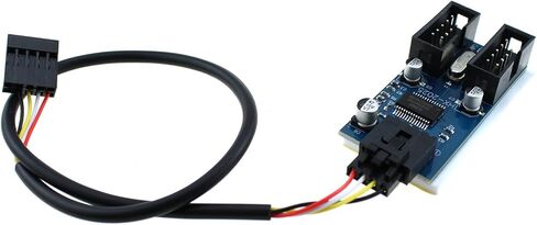 TAODAN 9 Pin USB Connector Male 1 to 4 Female Expansion Card USB 2.0 Splitter Cable Connector Electronic Components Suitable for Motherboard in Saudi Arabia