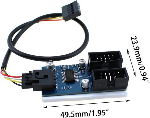 TAODAN 9 Pin USB Connector Male 1 to 4 Female Expansion Card USB 2.0 Splitter Cable Connector Electronic Components Suitable for Motherboard in Saudi Arabia
