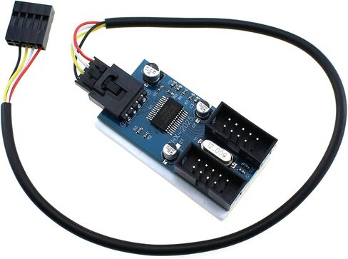 TAODAN 9 Pin USB Connector Male 1 to 4 Female Expansion Card USB 2.0 Splitter Cable Connector Electronic Components Suitable for Motherboard in Saudi Arabia