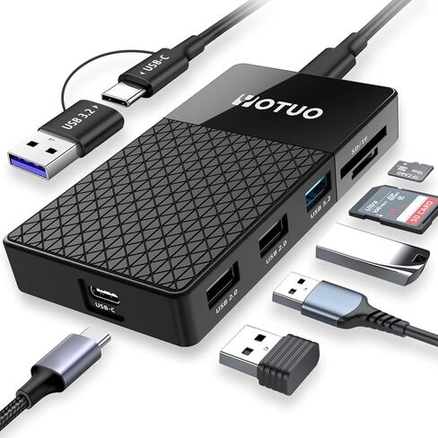 YOTUO M.2 NVMe SSD Enclosure with Hub & Card Reader, 10Gbps USB-C 3.2, External Solid State Drive Case for 2230/2242/2260/2280, SD/TF Card Reader, USB Hub, Compatible with Windows/Mac/Android/iOS in Saudi Arabia