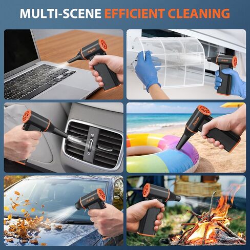 Electric Air Duster, 160000RPM Ultra Powerful Compressed Air Duster, 3-Gear Adjustable Air Blower, Rechargeable Cordless Mini Blower for Keyboard, Computer, Electronics, Car, Home & Outdoor Cleaning in Saudi Arabia