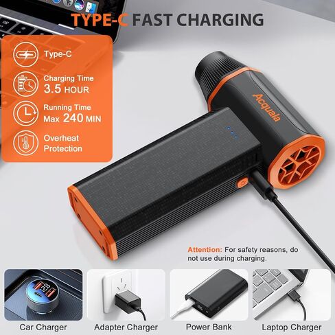 Electric Air Duster, 160000RPM Ultra Powerful Compressed Air Duster, 3-Gear Adjustable Air Blower, Rechargeable Cordless Mini Blower for Keyboard, Computer, Electronics, Car, Home & Outdoor Cleaning in Saudi Arabia