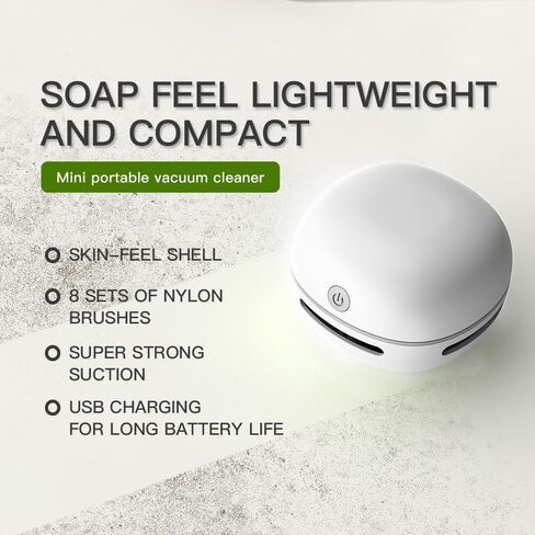 TRZLIFE Mini Vacuum Cleaner, Rechargeable and Durable Desk Vacuum Cleaner Must-Have Office Desk Accessory Sucks up Tiny Items and Crumbs from Desktop Drawer Countertop Ideal Gift in Saudi Arabia